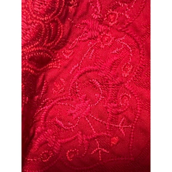 Coldwater Creek Red Womens Large Jacket Embroidered Lined Blazer NEW - Picture 5 of 6